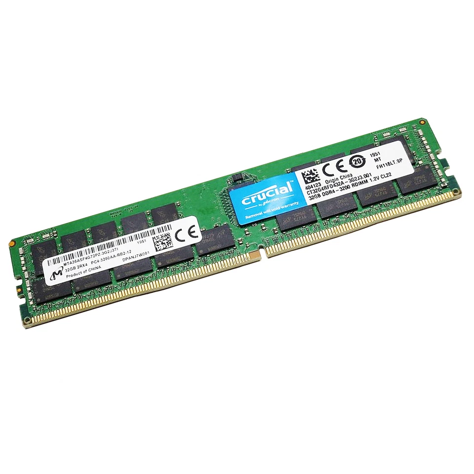 Crucial 32GB 3200MHz DDR4 ECC Registered RDIMM 1.2V Server Memory CT32G4RFD432A - Image 4 of 4