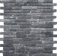 Mosaïque Marbre Pierre Naturelle Gris Anthracite Cuisine 40-0125_F 10 Surfaces
