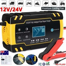 12V 8A 24V Smart Battery Charger Trickle Automatic AGM Car Motorcycle Repair SLA