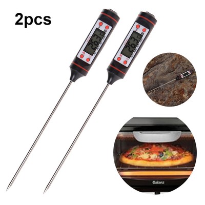 2 Pcs Digital Meat  Food  Thermometer Kitchen Cooking  Probe BBQ Cooking QDE