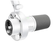 Studio Xlr Dynamic Microphone, Usb Pc Podcast Microphone For Streaming White