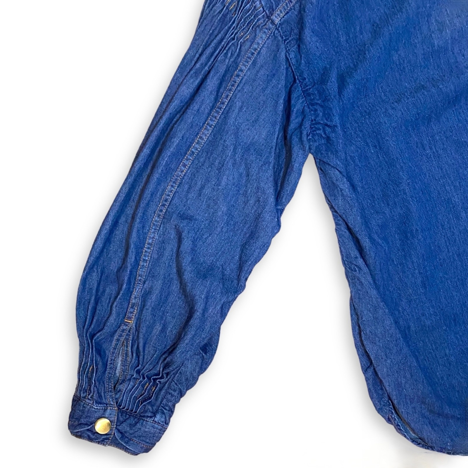 Soft Surroundings Denim Button Front Blouse Sz L - image 9