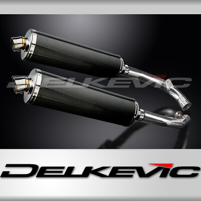 Honda RVT1000R 2000-2001 Delkevic Slip On 18'' Oval Carbon Exhaust Muffler Kit
