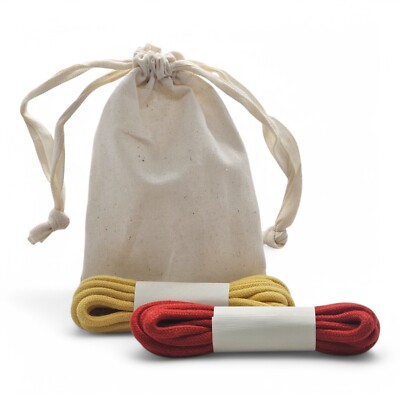 Fear of God set of 2 rope sneaker laces with dustbin (yellow and red) | eBay