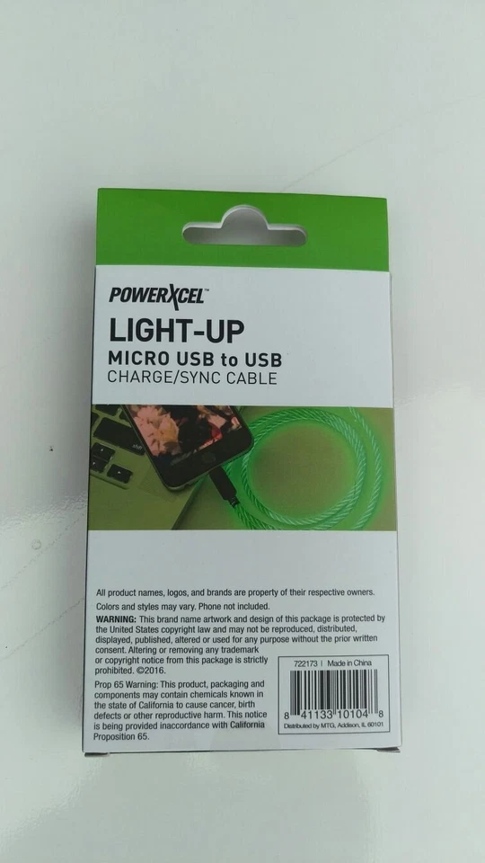 PowerXcel Light Up Micro USB to USB Charge/Sync Cable, 2.4Amp, 2.6ft - Image 2 of 2