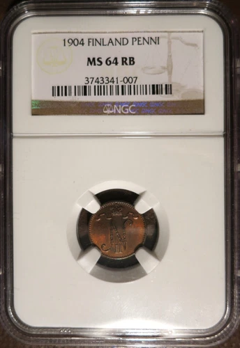 1904 Finland Penni NGC MS 64 RB