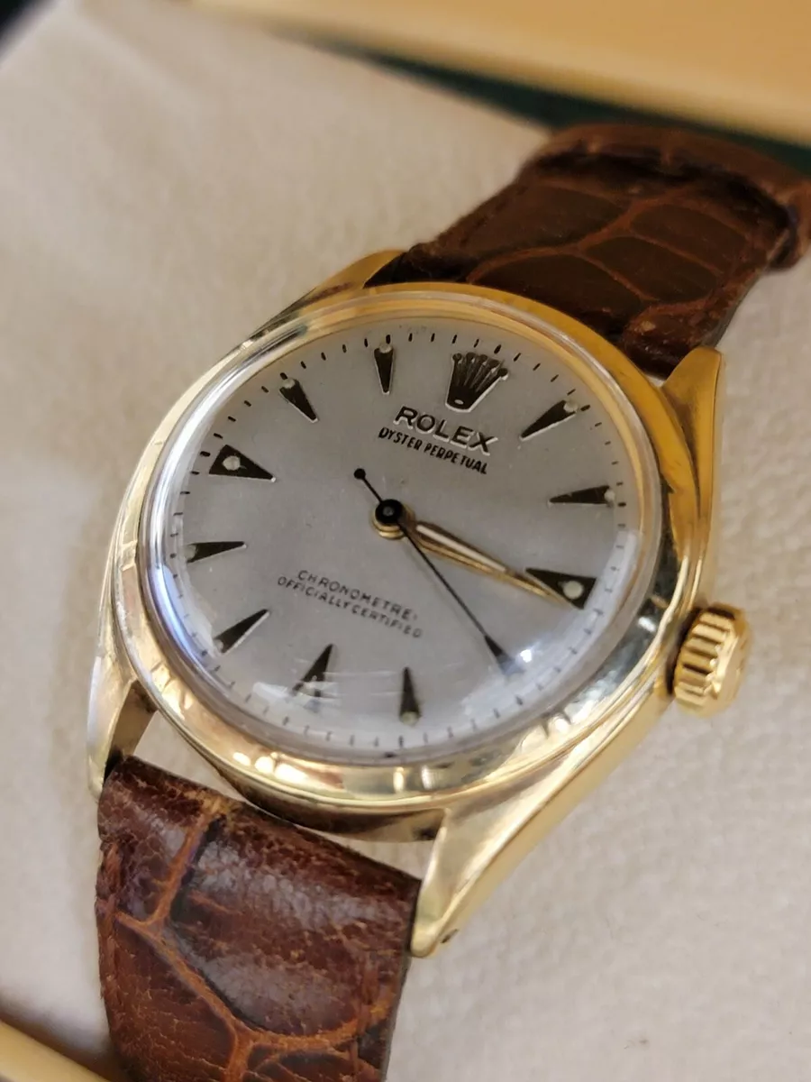 ROLEX Oyster Perpetual Vintage c.1940s 18KYG Men s Watch 25K