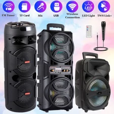 3000W Portable Bluetooth Speaker Sub Woofer Heavy Bass Sound System Party+Remote