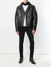 Nwt Helmut Lang Mens Black Layered Leather Jacket W/ Vest S (fits Up To M) £1895