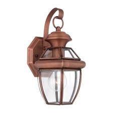 Solid Brass "Elegance" Traditional Victorian Wall Lantern in Aged Copper - 31cm