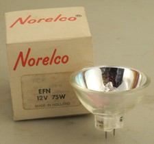 Norelco Projector Halogen Bulb EFN 12v 75w 3400k NOS