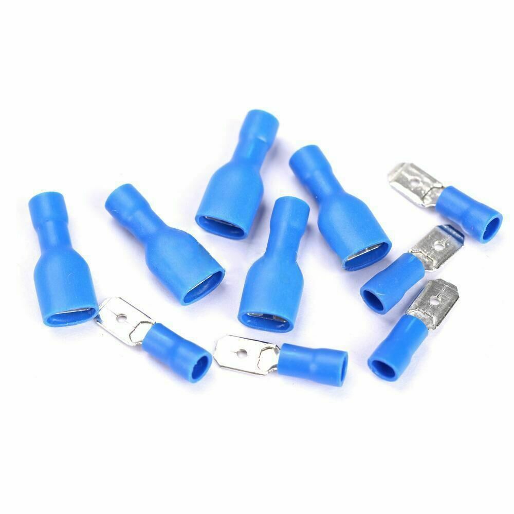 Wire Joining Connectors 100-Pack Blue Quick Connect Wire Terminals -  No-Strip Crimp Connectors For Electrical Wiring Quick Crimp Terminals, image size:1000x1000