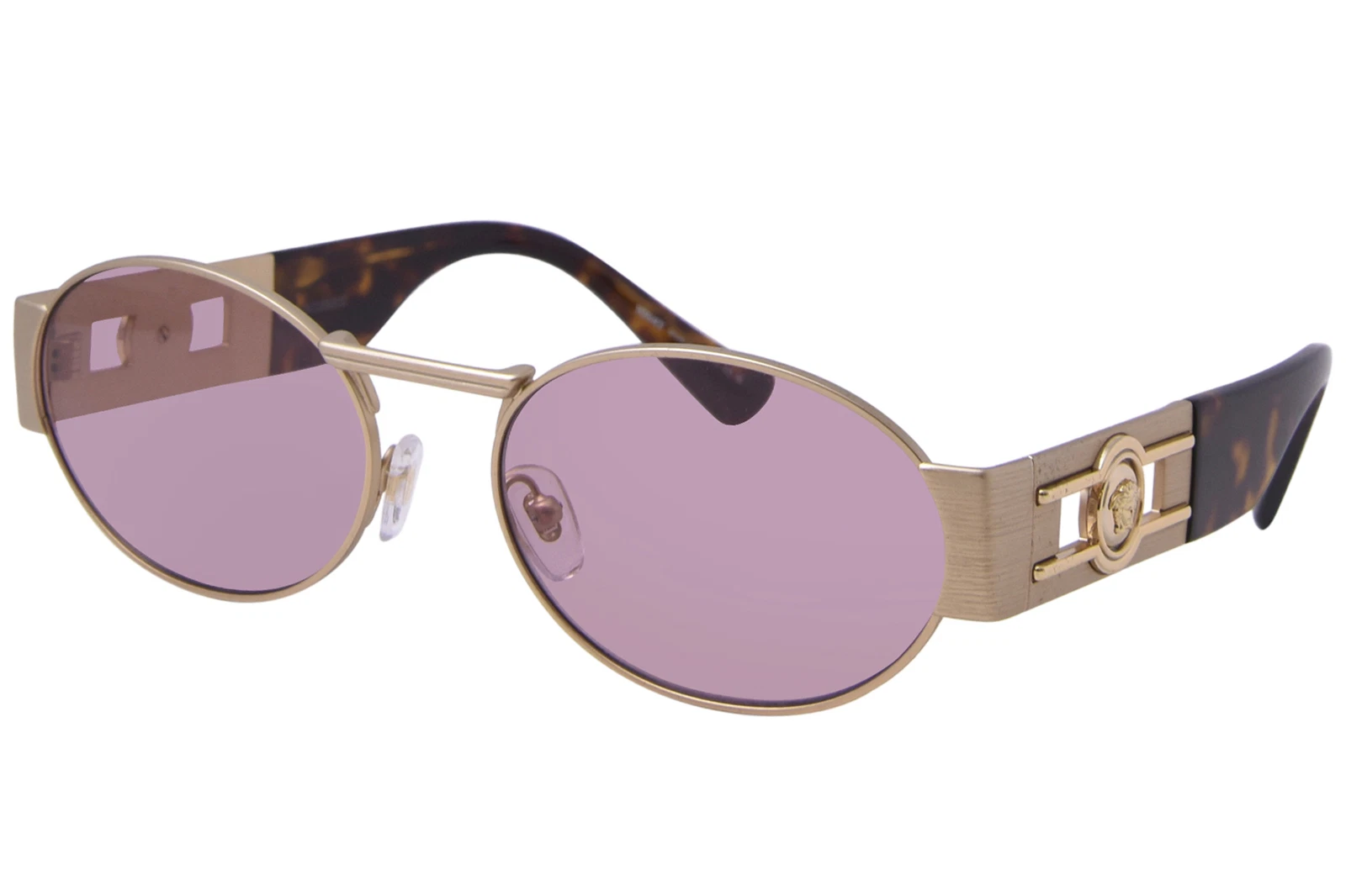 Versace VE2264 100284 Sunglasses Men's Matte Gold/Li Violet Oval Shape 56mm