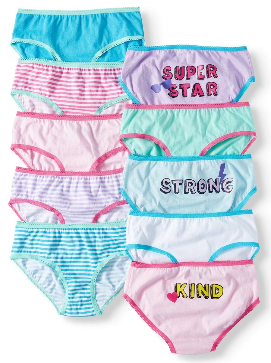 Wonder Nation Girls Hipster Underwear, 10 Pack Panties, Assorted