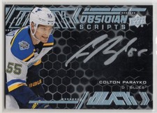 2020 2020-21 UD Black Obsidian Scripts #OSCP Colton Parayko St Louis Blues