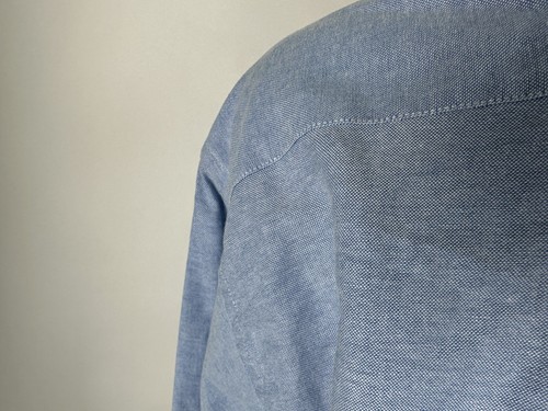 Vintage 90s Croft Barrow Dress Shirt Men 2XL Wrinkle Resistant Long Sleeve Blue - Picture 10 of 16
