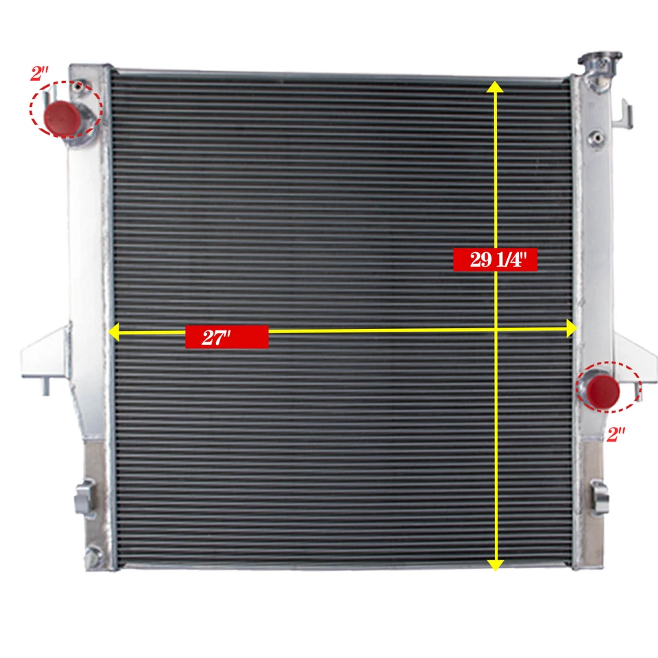 3 Row Aluminum Radiator For 2003 2004-2009 Dodge Ram 2500 3500 5.9L 6.7L CUMMINS Foto 2 de 4