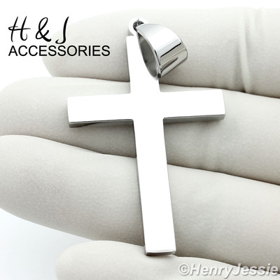 Iconic | Silver-Tone Stainless Steel Cross Curb Chain Necklace | In Stock! | Lucleon - Foto 11