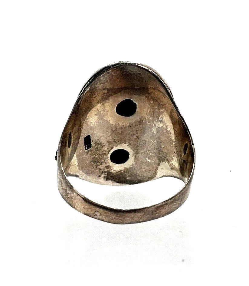 Solid Sterling Silver 925 Turquoise Stone Saddle … - image 5