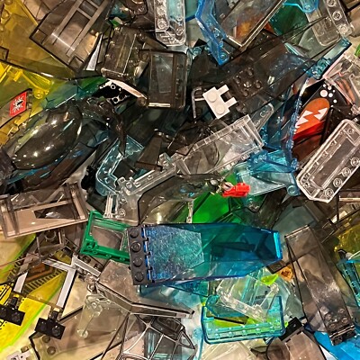Lego ½ Pound of Translucent Mix Windshield Windows Cockpit Car