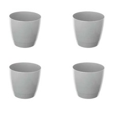 Image of Whitefurze Round Cool Grey Indoor Pot 18cm 4 Pack