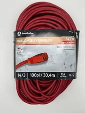 Southwire 100 ft. 14/3 SJTW Outdoor Medium-Duty Extension Cord 2409SW8804