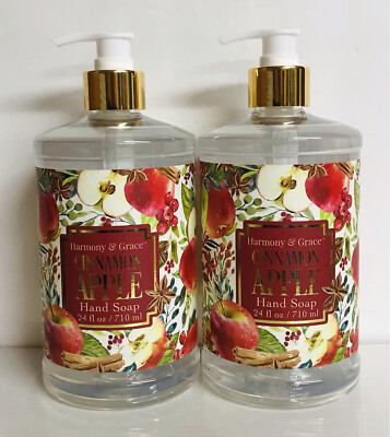 2 Bottles Harmony & Grace ~ Cinnamon Apple Moisturizing Hand Soap 24 fl oz Each