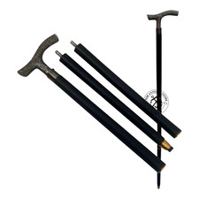 walking stick with a decorative Brass handle 3 Fold stick Gift For Men, Women