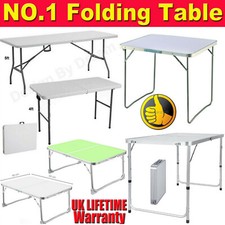 Adjustable Catering Camping Heavy Duty Folding Trestle Table Picnic BBQ Party UK