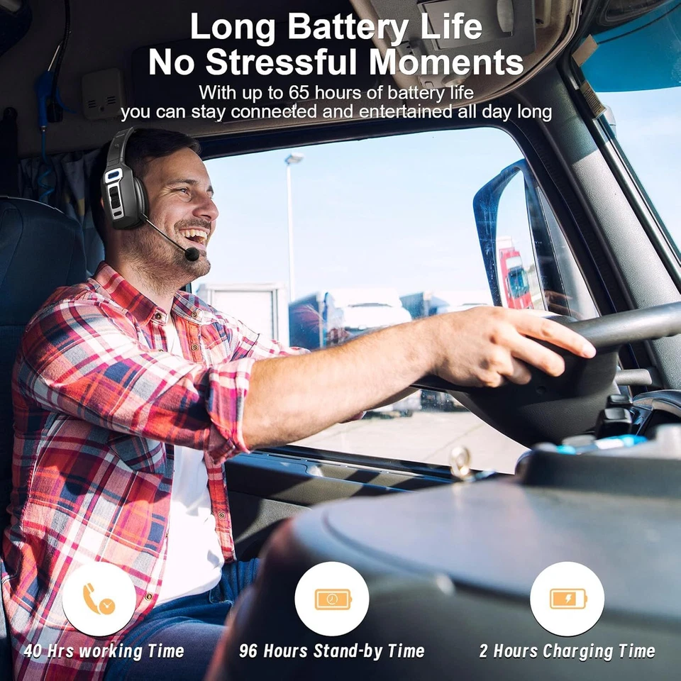 Trucker Micrófono Inalámbrico Azul Loro Bluetooth Cancelación de Ruido Auriculares Auricular Foto 4 de 4