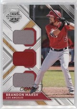 2018 Panini Elite Extra Edition Triple Materials Silver /149 Brandon Marsh 0b3