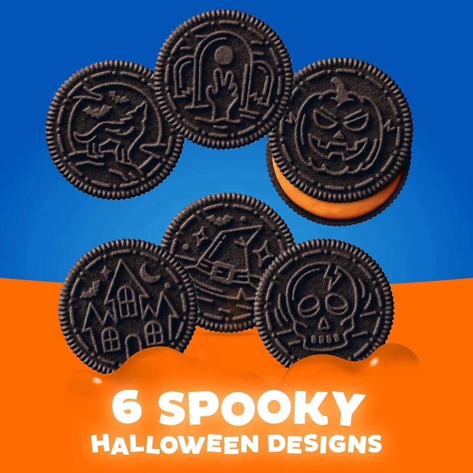 OREO Halloween Naranja Crema Chocolate Sandwich Galletas, Edición Limitada, 18.71oz Foto 2 de 4