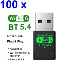 LOT 100 x 2in1 AX900Mbps Mini USB WiFi6 Wireless Adapter  Bluetooth 5.4 2.4G 5G