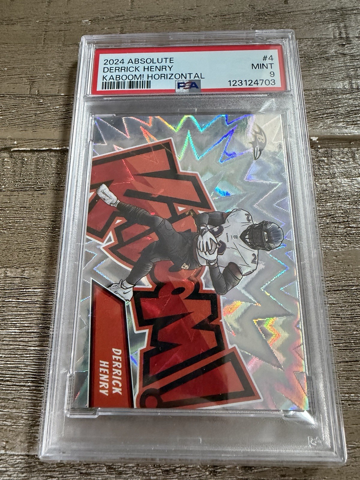 2024 PANINI ABSOLUTE KABOOM! HORIZONTAL #4 DERRICK HENRY RAVENS PSA 9