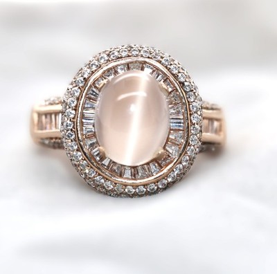 925 Silber Mondstein / Weißer Topas Ring, 11,07 ct