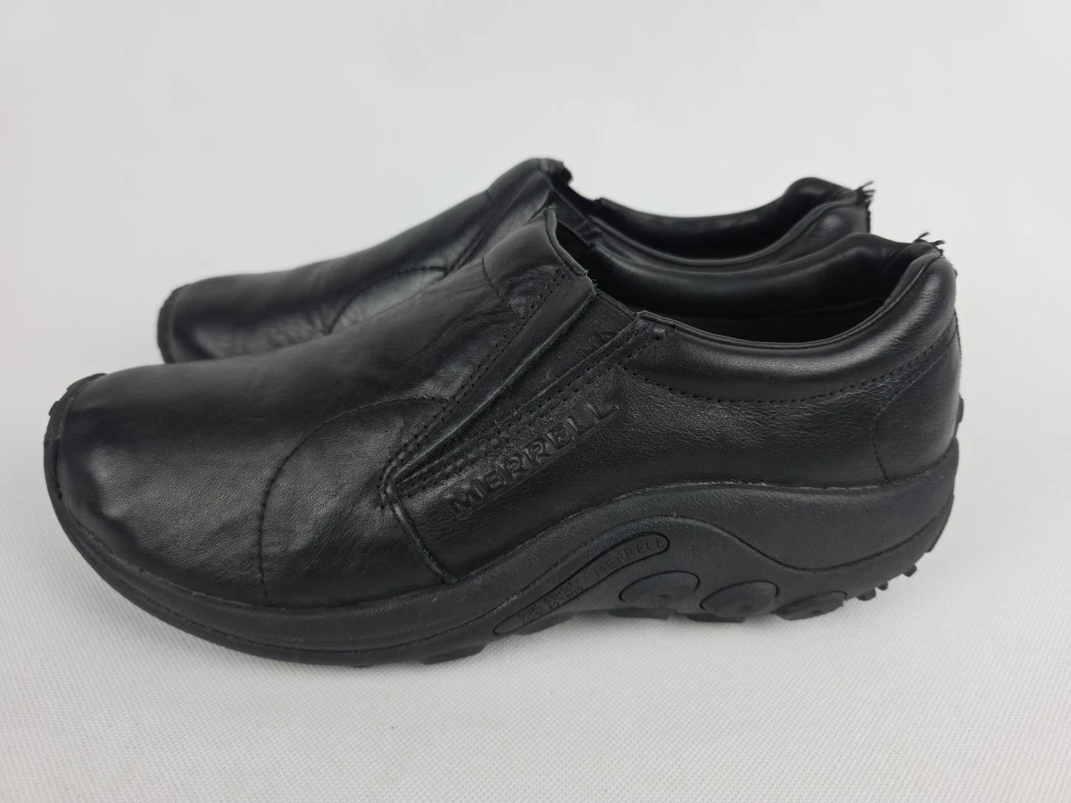 Merrell Men\'s 8.5 Jungle Slide Moc Midnight Black Leather Loafers Slip On Shoes Merrell Black Casual Shoes Jungle Moc for Men for sale | eBay main image 4