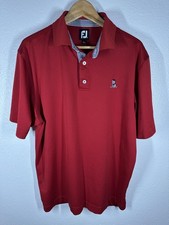 FootJoy Polo Shirt Mens Large Red Golf Performance Moisture Wicking Lightweight