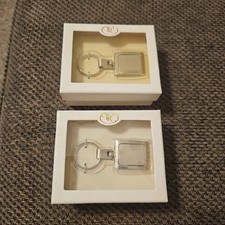 2 New In Box Silver Tone Keychain Perfect For Engraving And Christmas Gifts 