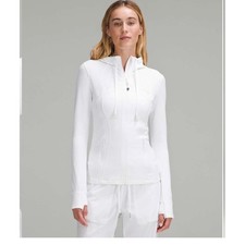 Lululemon Define Hooded Jacket Nulu White Size 6 Zip Athletic Athleisure