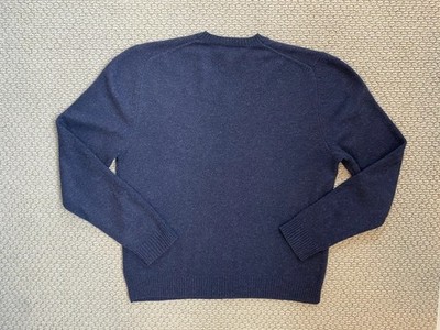 Men's BROOKS BROTHERS Navy V Neck Scottish Lambswool Sweater