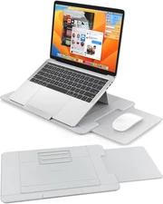 Adjustable Laptop Lap Desk, 3 Ergonomic Angles, PU Leather Non-Slip Surface, Hea
