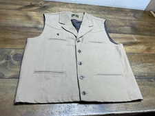 Wyoming Traders Vest Bronco Canvas Brown Western Cowboy Men's Large