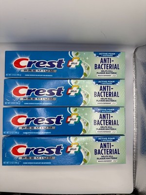 Crest Premium Antibacterial Toothpaste 7.0 oz   4 Pack New Sealed Exp Sept 2027