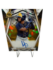Hedbert Perez 2022 Bowman Invicta Gold Atomic Refractor Auto /50 #BI-HP Brewers
