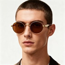 UV385 Oval Sunglasses for Women and Men Metal Frame Fashion Resin Lens Design