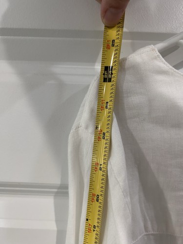 Cynthia Rowley 100% Leinen weiß Tunika Bluse 1X bestickt Landhaus Strand Fee - Bild 8 von 9