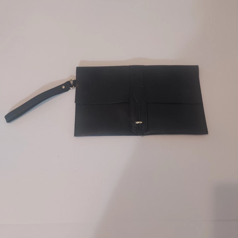 INC Bolso de Mano Cartera sin asas Muñequera Imitación Cuero con Bolsillos Para Mujer Negro 12" x 7" Foto 2 de 4