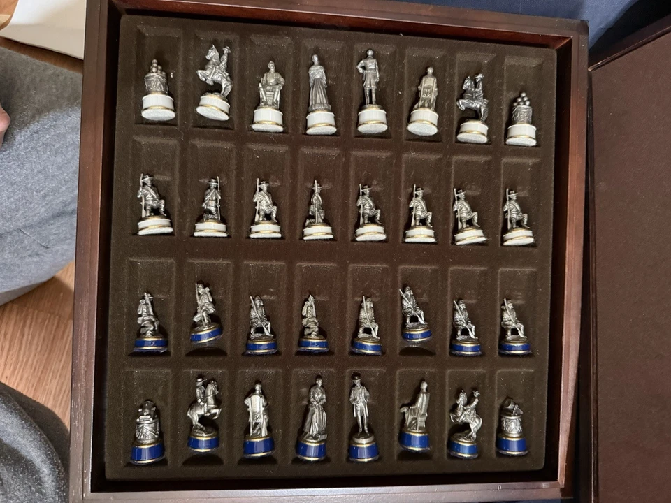 Juego de ajedrez vintage 1983 Franklin Mint Guerra Civil The National Historical Society Foto 3 de 4