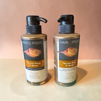 Hajr Food shampoo & conditioner Manuka Honey Apricot Set Of 2 10.1 Oz Ea