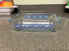 Vintage Pyrex Rectangular Storage Dish SANTORINI SKY NO COVER Made In USA